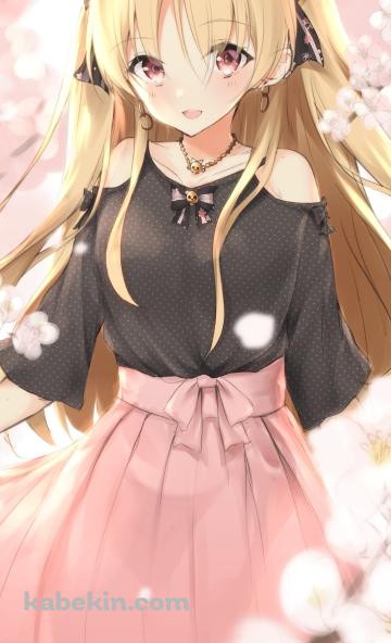 ピンクの桜に囲まれた可愛いエレシュキガル / Fate/grand orderのAndroidの壁紙(360px x 592px) スマホ用