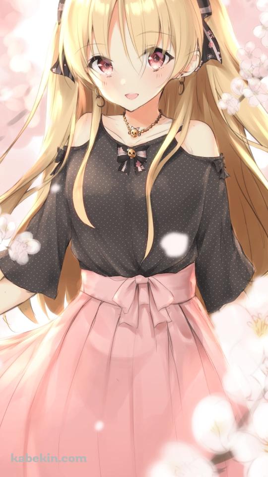 ピンクの桜に囲まれた可愛いエレシュキガル / Fate/grand orderのAndroidの壁紙(540px x 960px) スマホ用