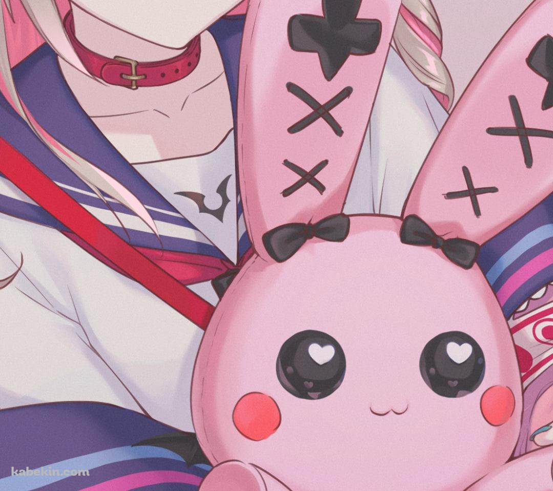 ピンクのウサギと魔界ノりりむ / サキュバス / にじさんじゲーマーズ / バーチャルYouTuber / VtuberのAndroidの壁紙(1080px x 960px) スマホ用