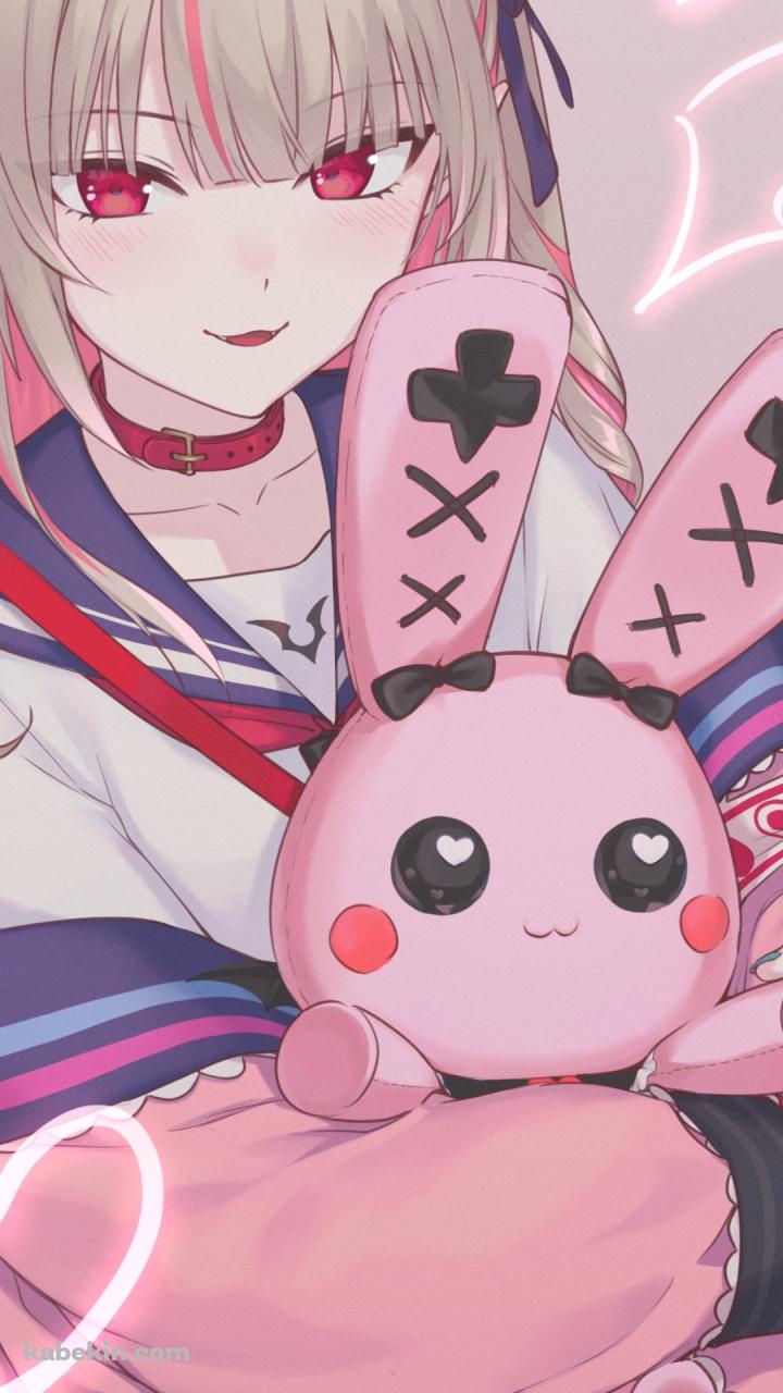 ピンクのウサギと魔界ノりりむ / サキュバス / にじさんじゲーマーズ / バーチャルYouTuber / VtuberのAndroidの壁紙(720px x 1280px) スマホ用