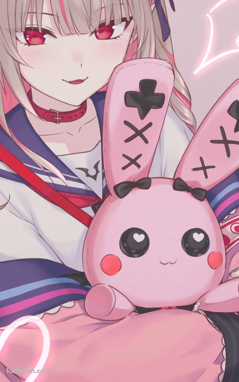 ピンクのウサギと魔界ノりりむ / サキュバス / にじさんじゲーマーズ / バーチャルYouTuber / VtuberのAndroidの壁紙(800px x 1280px) スマホ用