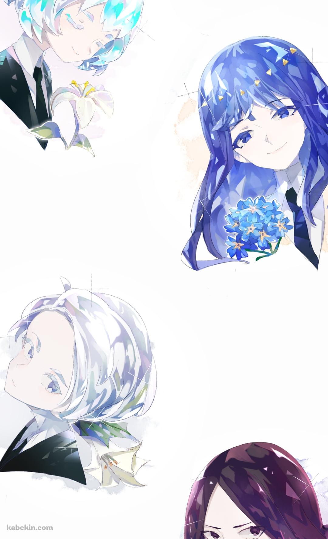 カンゴーム / ラピス・ラズリ / ボルツ / ダイヤモンド / 宝石の国 / Land of the LustrousのAndroidの壁紙(1080px x 1776px) スマホ用