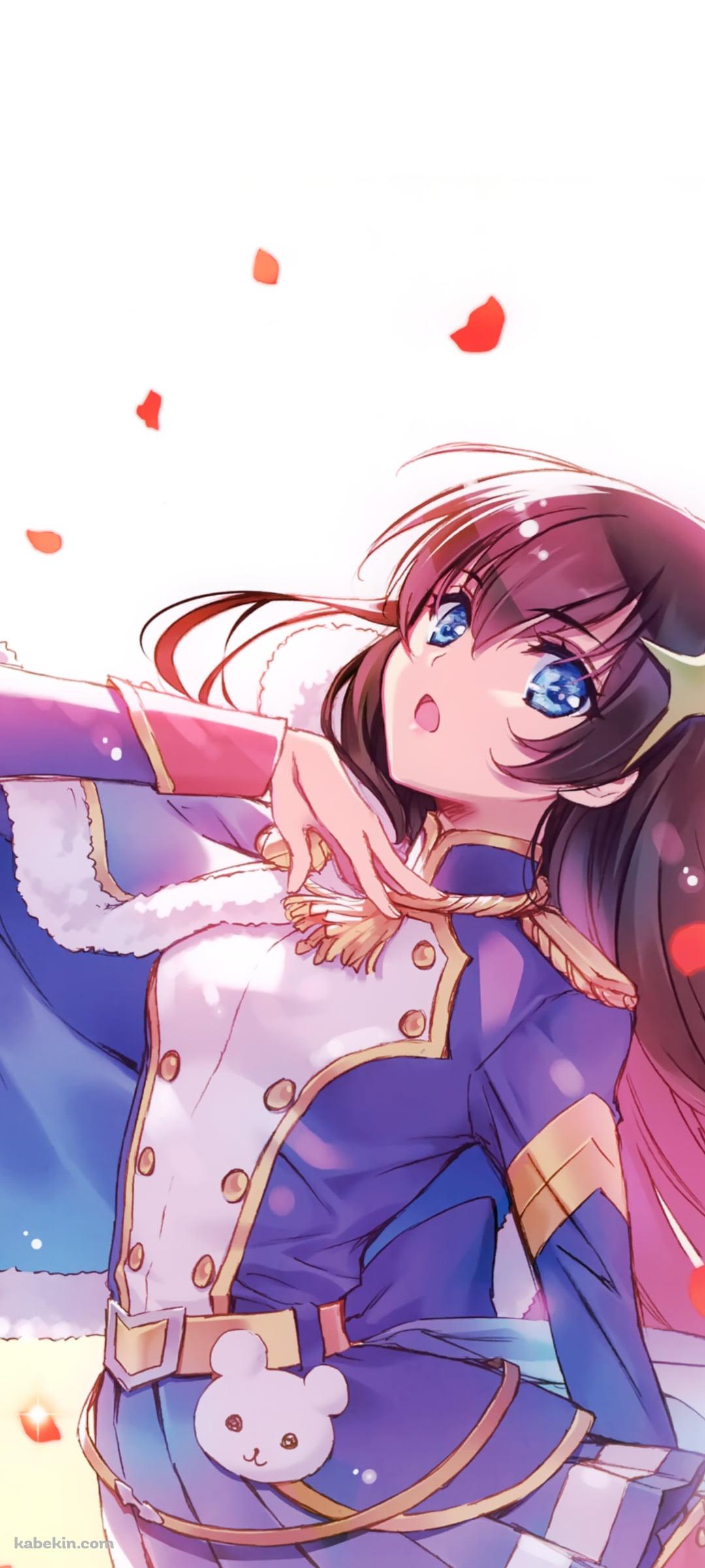 赤い花弁とスポットライトに照らされた神楽ひかり / 少女☆歌劇 レヴュースタァライトのAndroidの壁紙(1080px x 2400px) スマホ用