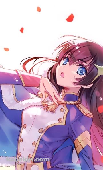 赤い花弁とスポットライトに照らされた神楽ひかり / 少女☆歌劇 レヴュースタァライトのAndroidの壁紙(360px x 592px) スマホ用