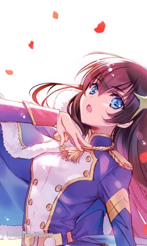 赤い花弁とスポットライトに照らされた神楽ひかり / 少女☆歌劇 レヴュースタァライトのAndroidの壁紙(480px x 800px) スマホ用