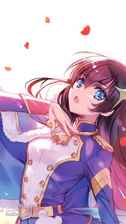 赤い花弁とスポットライトに照らされた神楽ひかり / 少女☆歌劇 レヴュースタァライトのAndroidの壁紙(480px x 854px) スマホ用