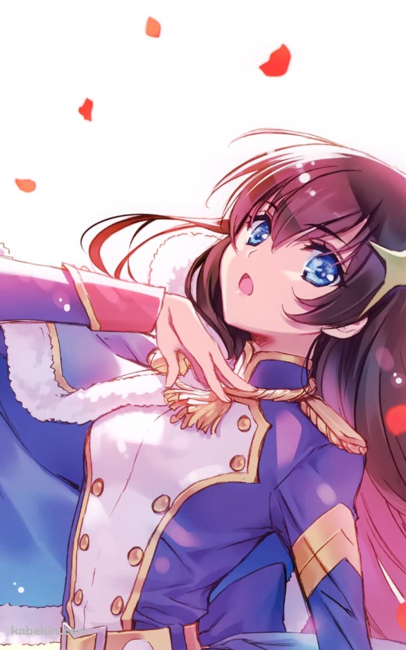 赤い花弁とスポットライトに照らされた神楽ひかり / 少女☆歌劇 レヴュースタァライトのAndroidの壁紙(800px x 1280px) スマホ用