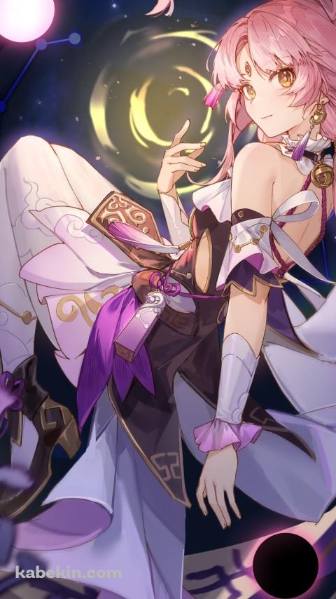 宙に浮き魔法を詠唱する符玄（ふげん） / 崩壊:スターレイルのAndroidの壁紙(480px x 854px) スマホ用