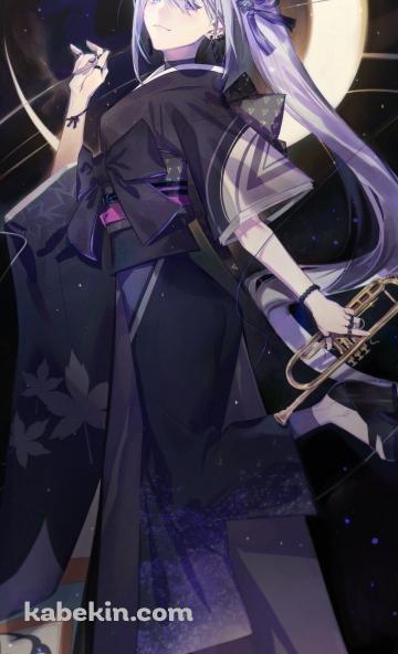 トランペットを持つ樋口楓 / 三日月 / にじさんじ / バーチャルYouTuber / VtuberのAndroidの壁紙(360px x 592px) スマホ用