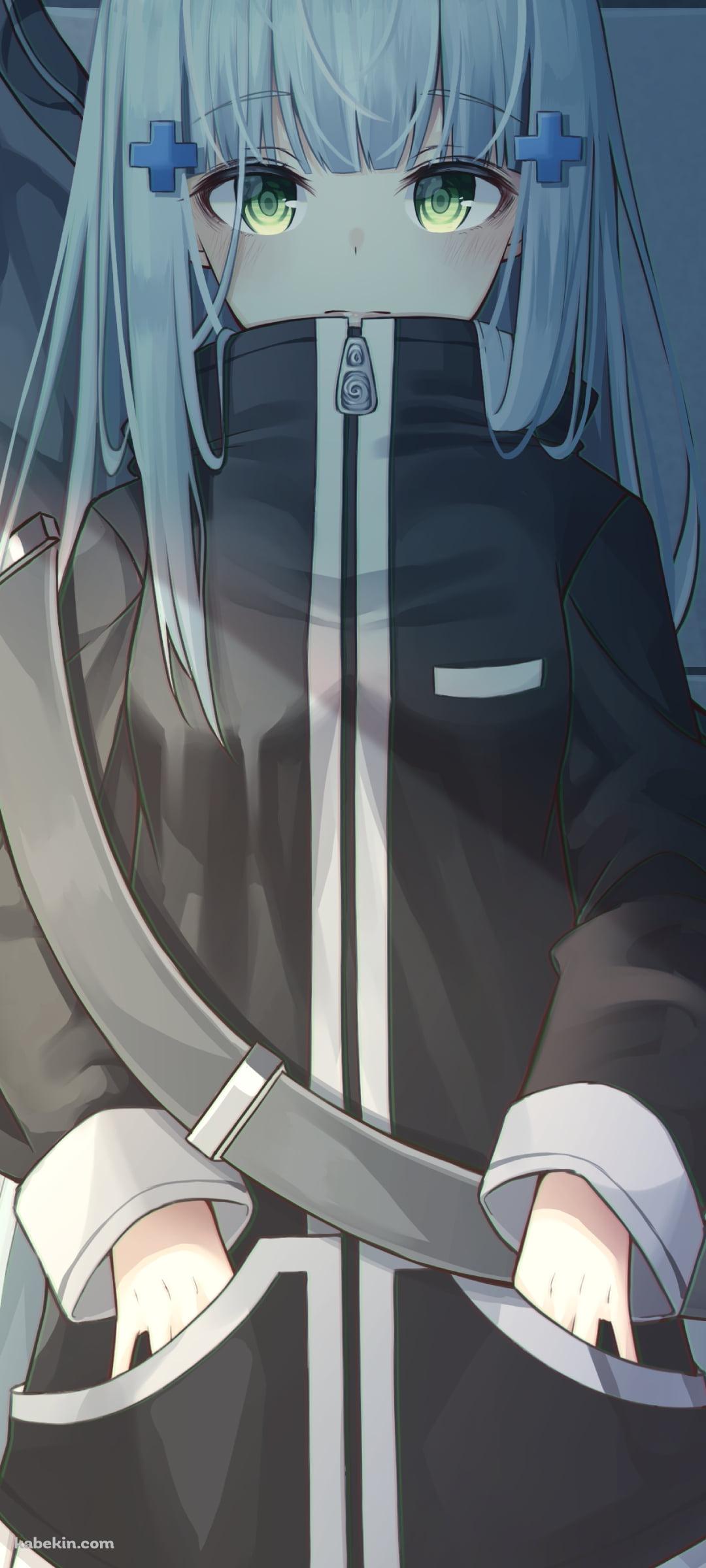 黒いケースを背負いポケットに手をつっこむHK416 / ドールズフロントラインのAndroidの壁紙(1080px x 2400px) スマホ用