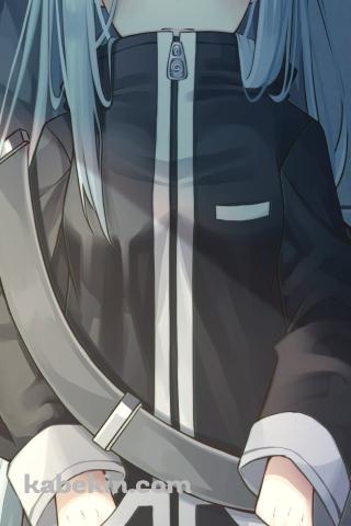 黒いケースを背負いポケットに手をつっこむHK416 / ドールズフロントラインのAndroidの壁紙(320px x 480px) スマホ用