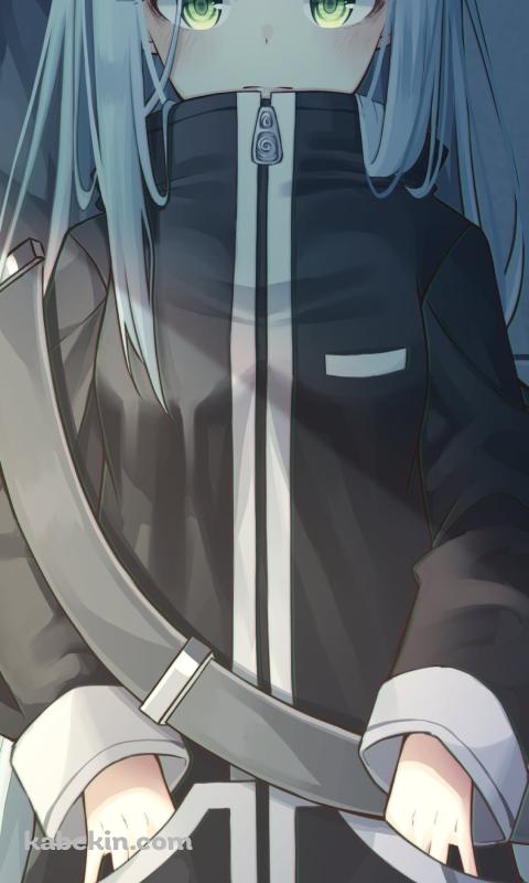 黒いケースを背負いポケットに手をつっこむHK416 / ドールズフロントラインのAndroidの壁紙(480px x 800px) スマホ用