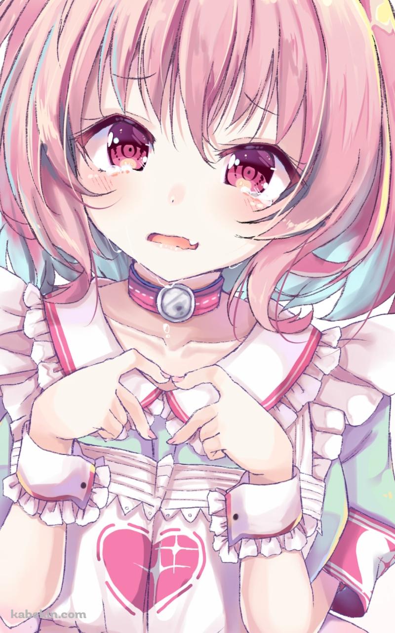 泣きながら手でハートを作る可愛い夢見りあむ / アイドルマスターシンデレラガールズのAndroidの壁紙(800px x 1280px) スマホ用
