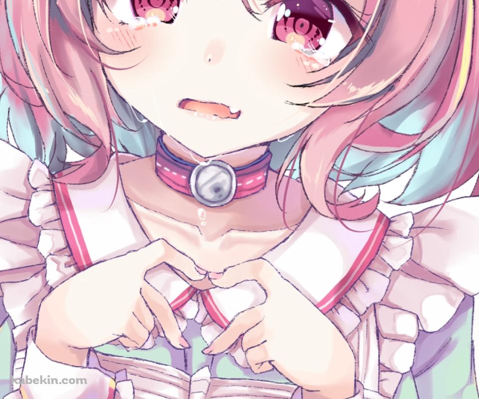 泣きながら手でハートを作る可愛い夢見りあむ / アイドルマスターシンデレラガールズのAndroidの壁紙(960px x 800px) スマホ用