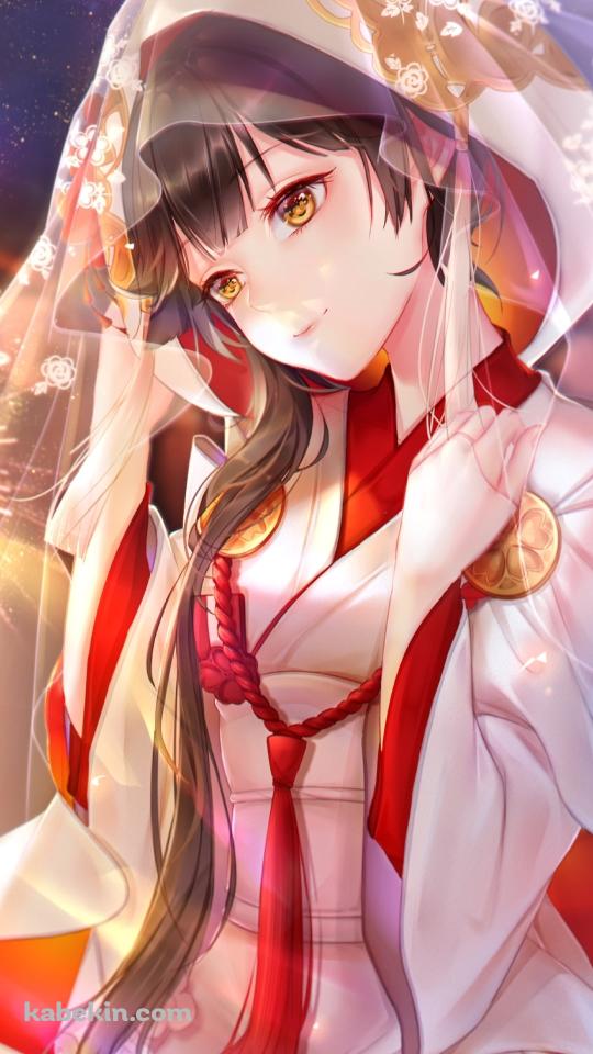 白い着物を着た高雄 / アズールレーンのAndroidの壁紙(540px x 960px) スマホ用