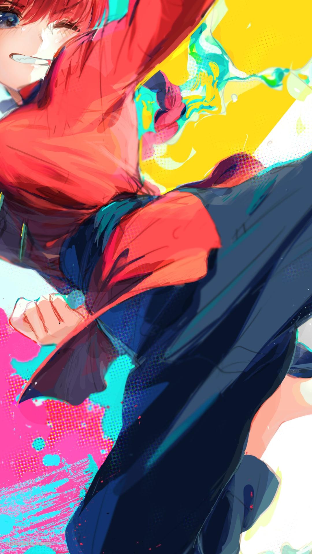 蹴りをくりだす早乙女らんま / らんま1/2のAndroidの壁紙(1080px x 1920px) スマホ用