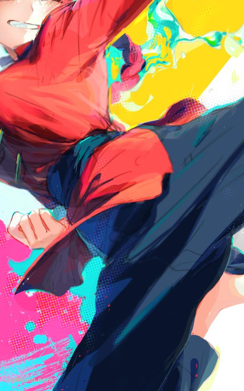 蹴りをくりだす早乙女らんま / らんま1/2のAndroidの壁紙(800px x 1280px) スマホ用