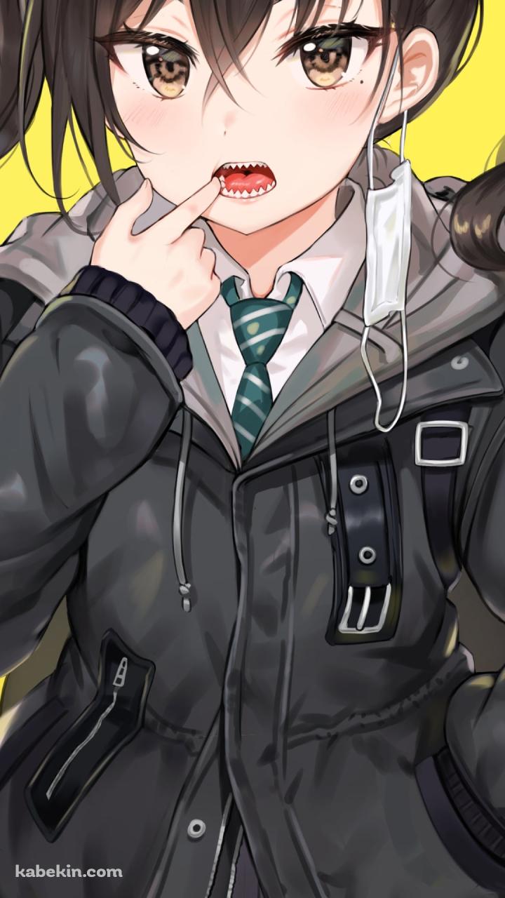 白いマスクを外して口に指をあてる可愛い砂塚あきら / アイドルマスターシンデレラガールズのAndroidの壁紙(720px x 1280px) スマホ用
