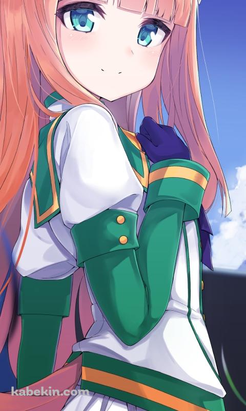 青空の下、微笑むサイレンススズカ / ウマ娘プリティーダービーのAndroidの壁紙(480px x 800px) スマホ用