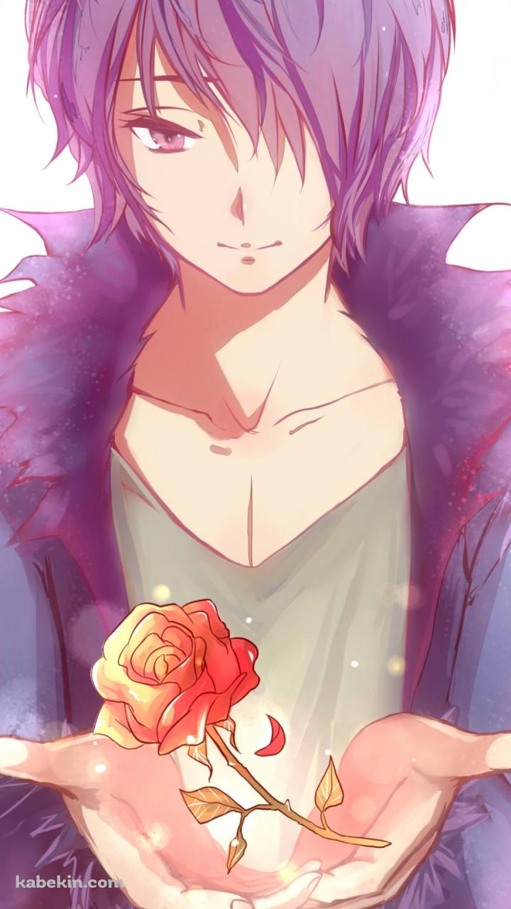 赤い薔薇を差し出すギャリー / ibのAndroidの壁紙(720px x 1280px) スマホ用