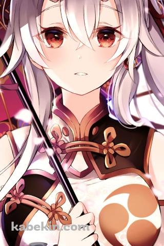 赤い和傘をさす巴御前 / Fate/grand orderのAndroidの壁紙(320px x 480px) スマホ用