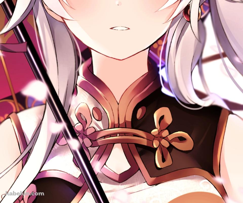 赤い和傘をさす巴御前 / Fate/grand orderのAndroidの壁紙(960px x 800px) スマホ用
