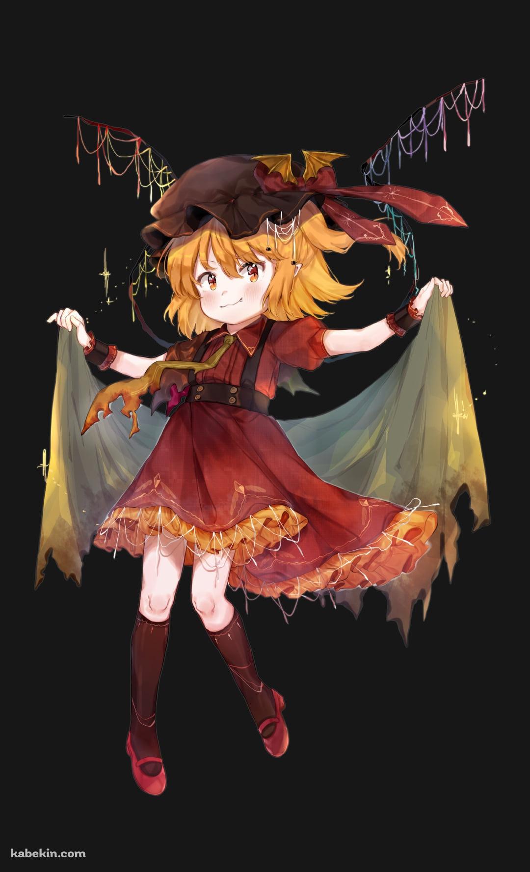 スカートの裾を持つフランドール・スカーレット / 東方のAndroidの壁紙(1080px x 1776px) スマホ用