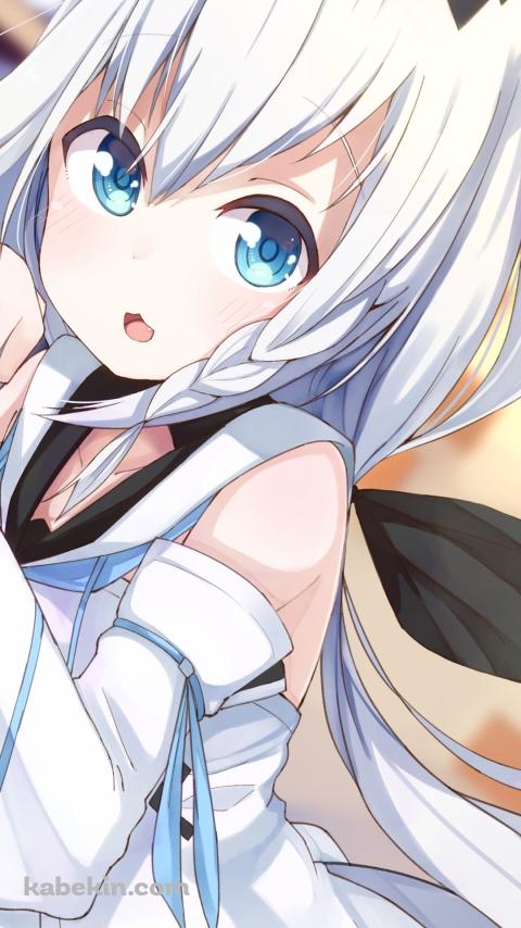 ポーズを取るプニプニの白上フブキ / ホロライブ / バーチャルYouTuber / VtuberのAndroidの壁紙(480px x 854px) スマホ用
