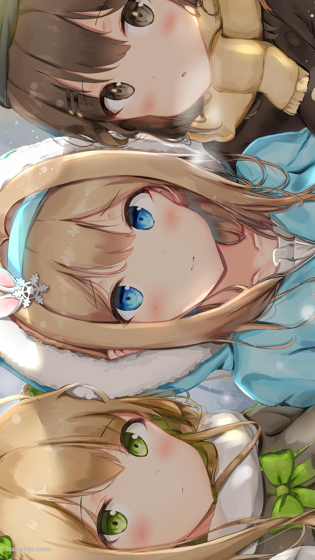 並んでこちらを見るスオミ / Am RFB / K2 / ドルフロ / ドールズフロントラインのAndroidの壁紙(1080px x 1920px) スマホ用