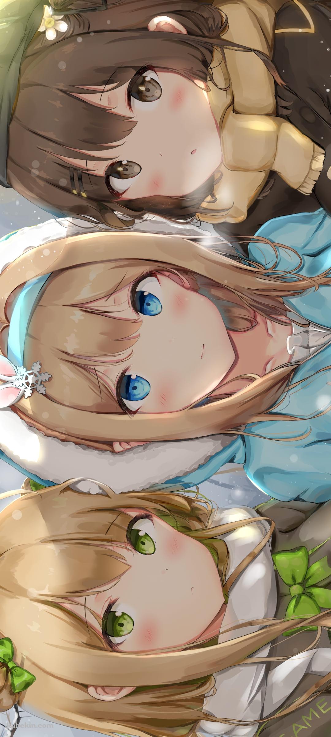 並んでこちらを見るスオミ / Am RFB / K2 / ドルフロ / ドールズフロントラインのAndroidの壁紙(1080px x 2400px) スマホ用