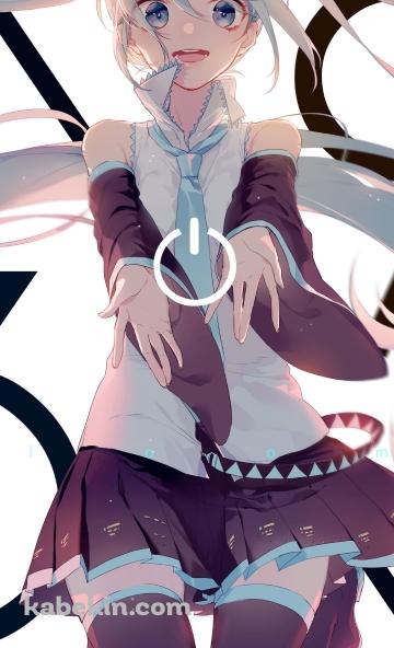電源ボタンと笑顔の初音ミク / 39 / ボカロ / ボーカロイドのAndroidの壁紙(360px x 592px) スマホ用