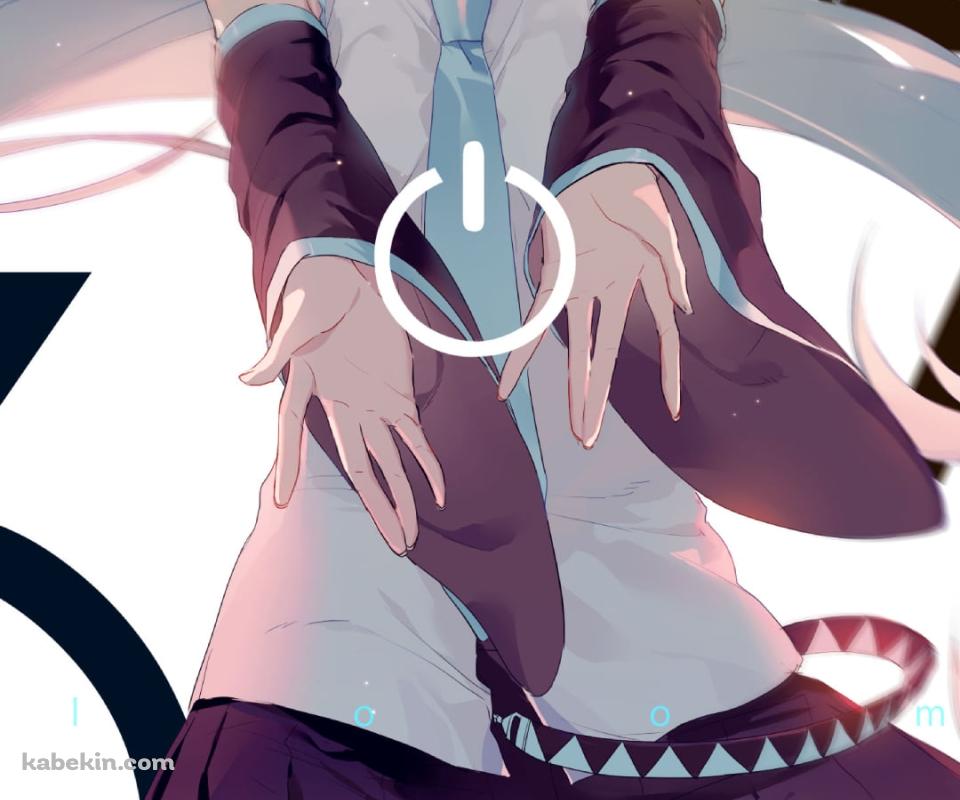電源ボタンと笑顔の初音ミク / 39 / ボカロ / ボーカロイドのAndroidの壁紙(960px x 800px) スマホ用