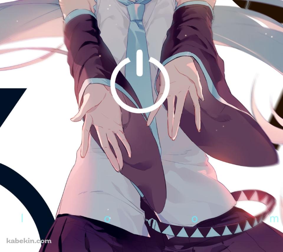 電源ボタンと笑顔の初音ミク / 39 / ボカロ / ボーカロイドのAndroidの壁紙(960px x 854px) スマホ用