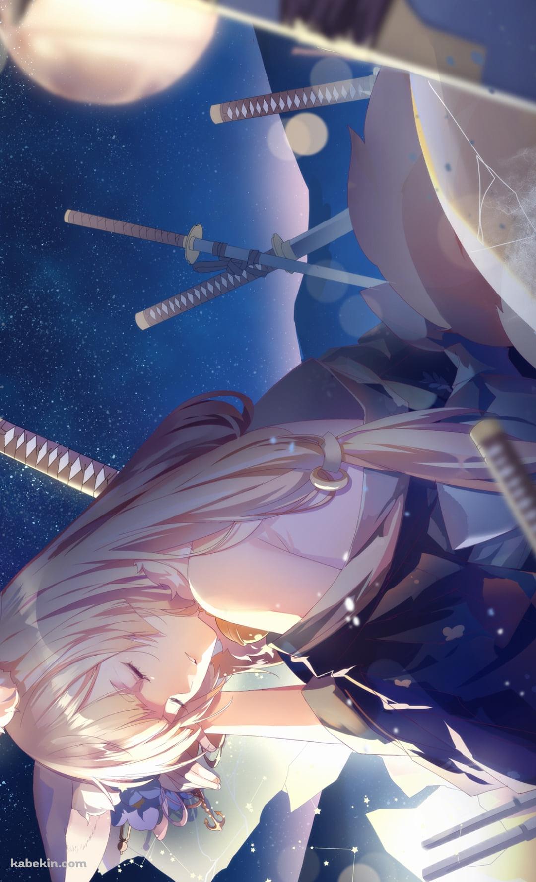 無数の剣とプラネタリウムにもたれる新月 / アズールレーンのAndroidの壁紙(1080px x 1776px) スマホ用