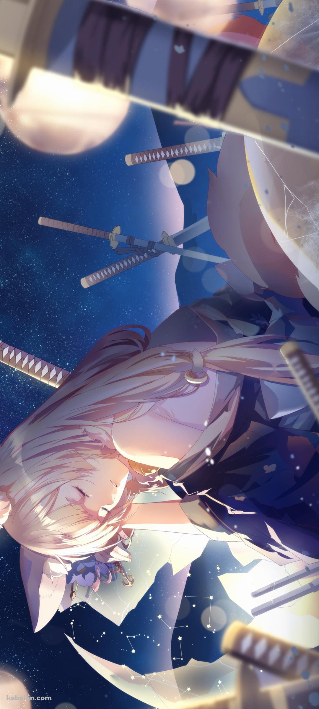 無数の剣とプラネタリウムにもたれる新月 / アズールレーンのAndroidの壁紙(1080px x 2400px) スマホ用