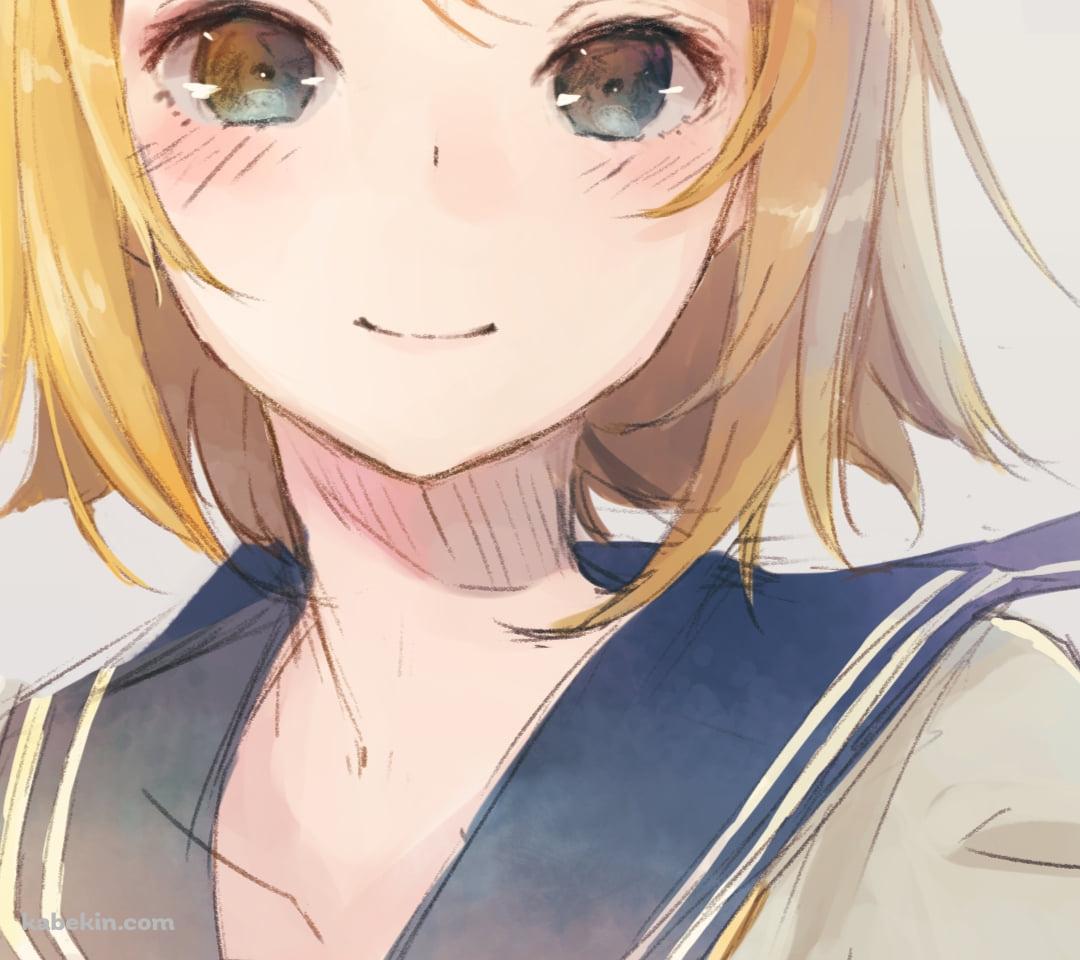 淡い色彩で描かれた可愛い鏡音リン / 水彩 / ボカロ / ボーカロイドのAndroidの壁紙(1080px x 960px) スマホ用