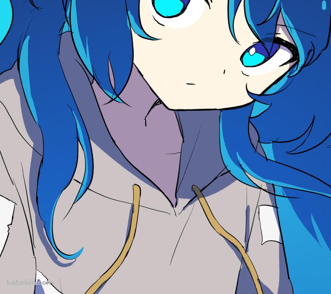 体育座りをする依神紫苑(よりがみ しおん) / 東方のAndroidの壁紙(1080px x 960px) スマホ用