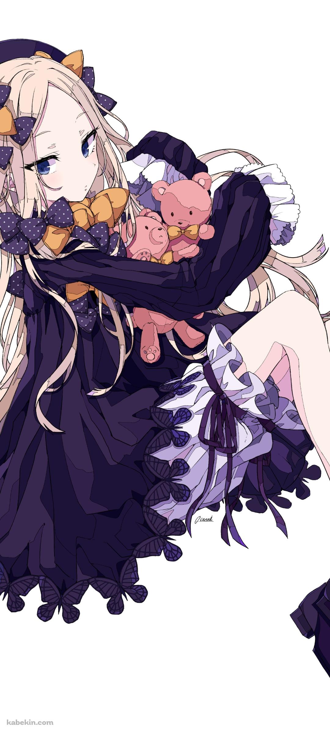 2体のピンクの熊のぬいぐるみを抱えるアビゲイル・ウィリアムズ / FateのAndroidの壁紙(1080px x 2400px) スマホ用