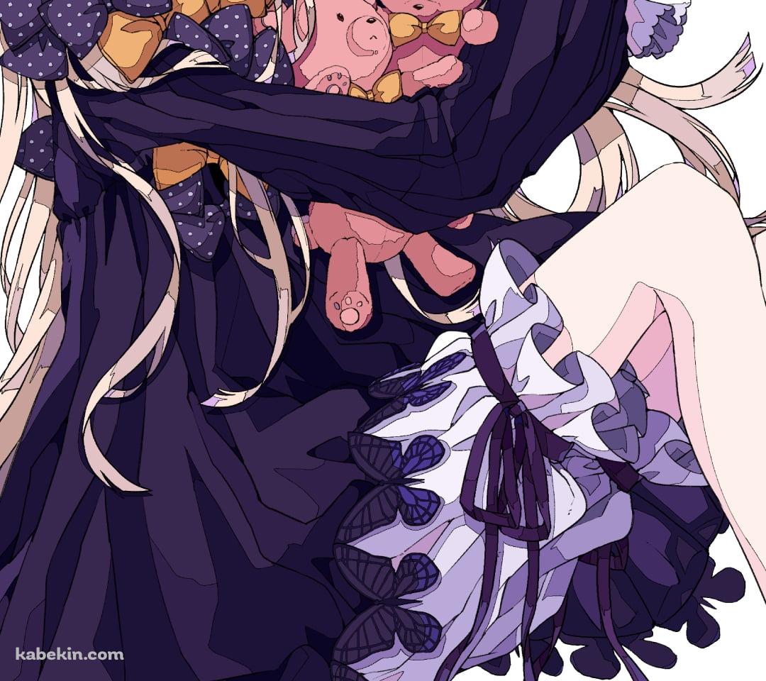 2体のピンクの熊のぬいぐるみを抱えるアビゲイル・ウィリアムズ / FateのAndroidの壁紙(1080px x 960px) スマホ用