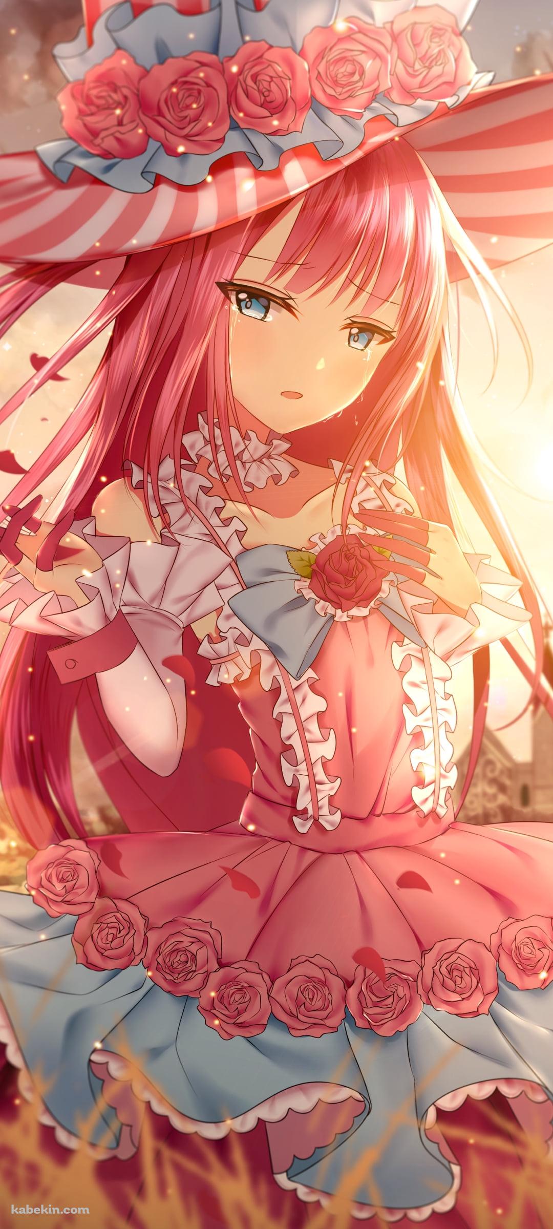 ピンクの薔薇がついた衣装を着たエリザベート・バートリー / Fate/extra cccのAndroidの壁紙(1080px x 2400px) スマホ用