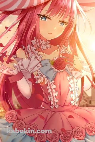 ピンクの薔薇がついた衣装を着たエリザベート・バートリー / Fate/extra cccのAndroidの壁紙(320px x 480px) スマホ用