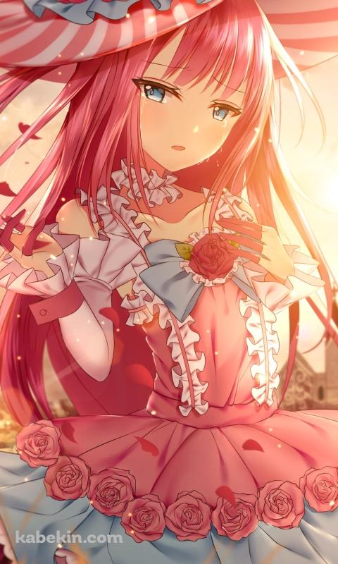 ピンクの薔薇がついた衣装を着たエリザベート・バートリー / Fate/extra cccのAndroidの壁紙(480px x 800px) スマホ用