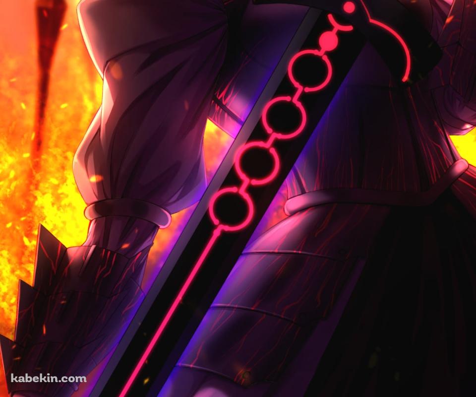 黒い剣を持ちこちらを見つめるアルトリア・ペンドラゴン / セイバーオルタ / Fate/grand orderのAndroidの壁紙(960px x 800px) スマホ用