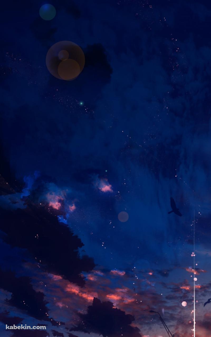 光る太陽と赤く染まる空のAndroidの壁紙(800px x 1280px) スマホ用