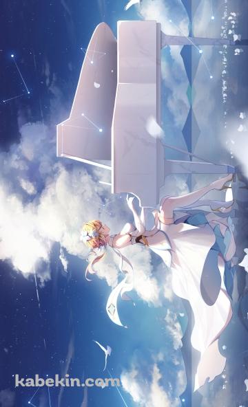 水の上で白いピアノを弾く蛍 / 原神のAndroidの壁紙(360px x 592px) スマホ用
