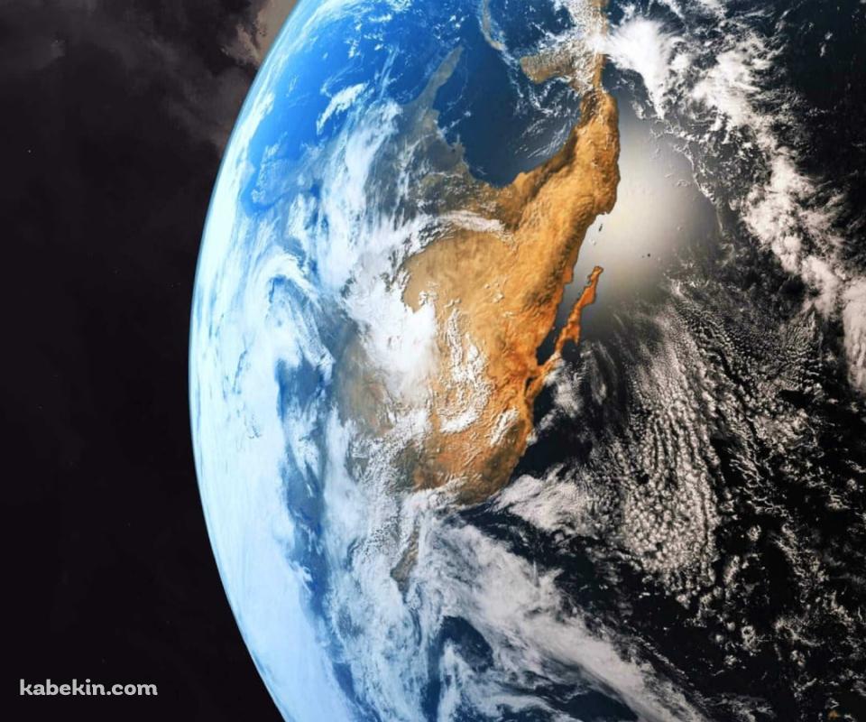 漆黒の宇宙と高精細な地球のAndroidの壁紙(960px x 800px) スマホ用