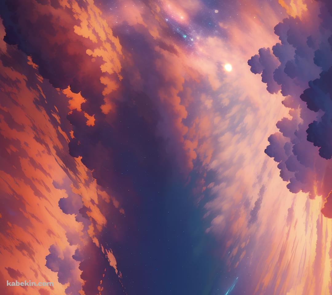 夕焼けに染まる綺麗な空 / 吸い込まれるような絶景のAndroidの壁紙(1080px x 960px) スマホ用