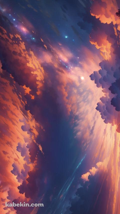 夕焼けに染まる綺麗な空 / 吸い込まれるような絶景のAndroidの壁紙(480px x 854px) スマホ用