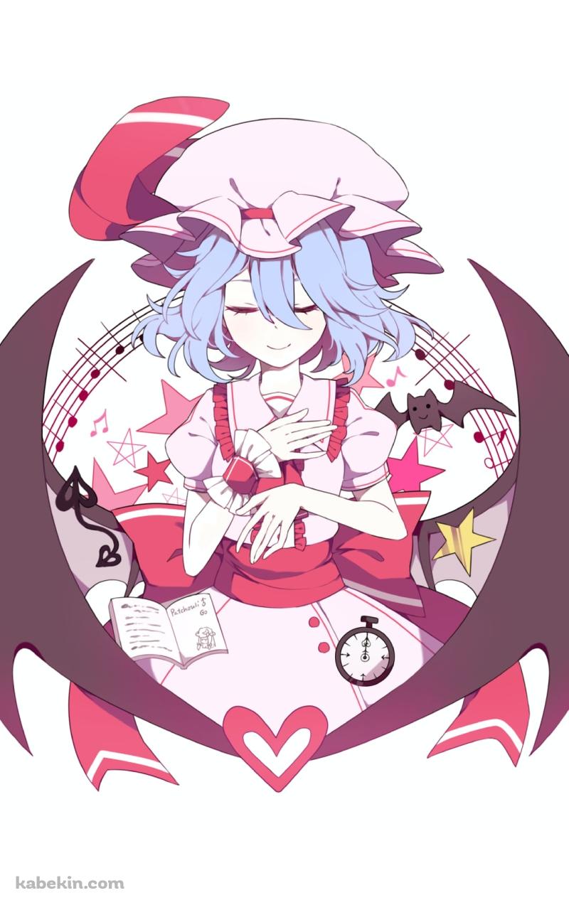 目をつぶる可愛いレミリア・スカーレット / 東方のAndroidの壁紙(800px x 1280px) スマホ用