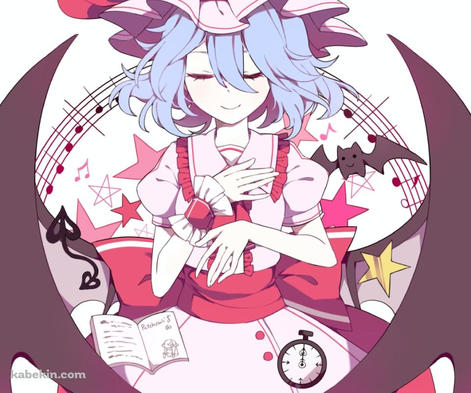 目をつぶる可愛いレミリア・スカーレット / 東方のAndroidの壁紙(960px x 800px) スマホ用